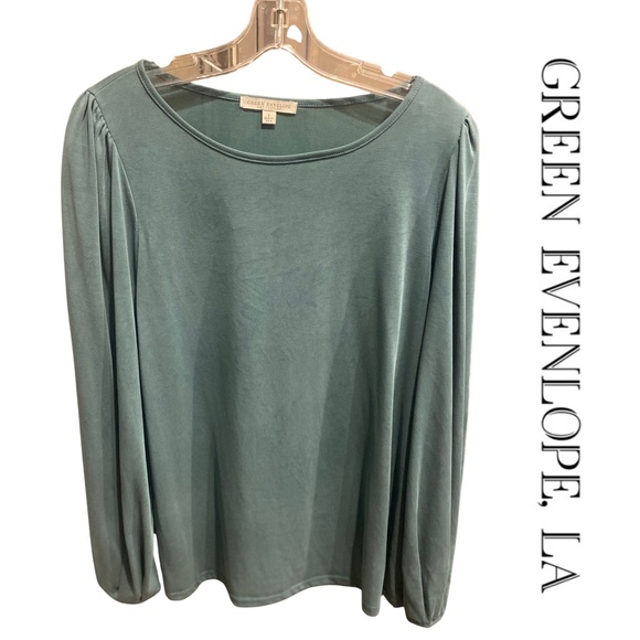 Green Envelope | Long Sleeve Top | Deep Sea Green | Large - Picture 1 of 2